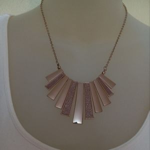 Rose Gold Tone Charming Charlie Statement Necklace